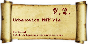 Urbanovics Mária névjegykártya