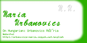 maria urbanovics business card
